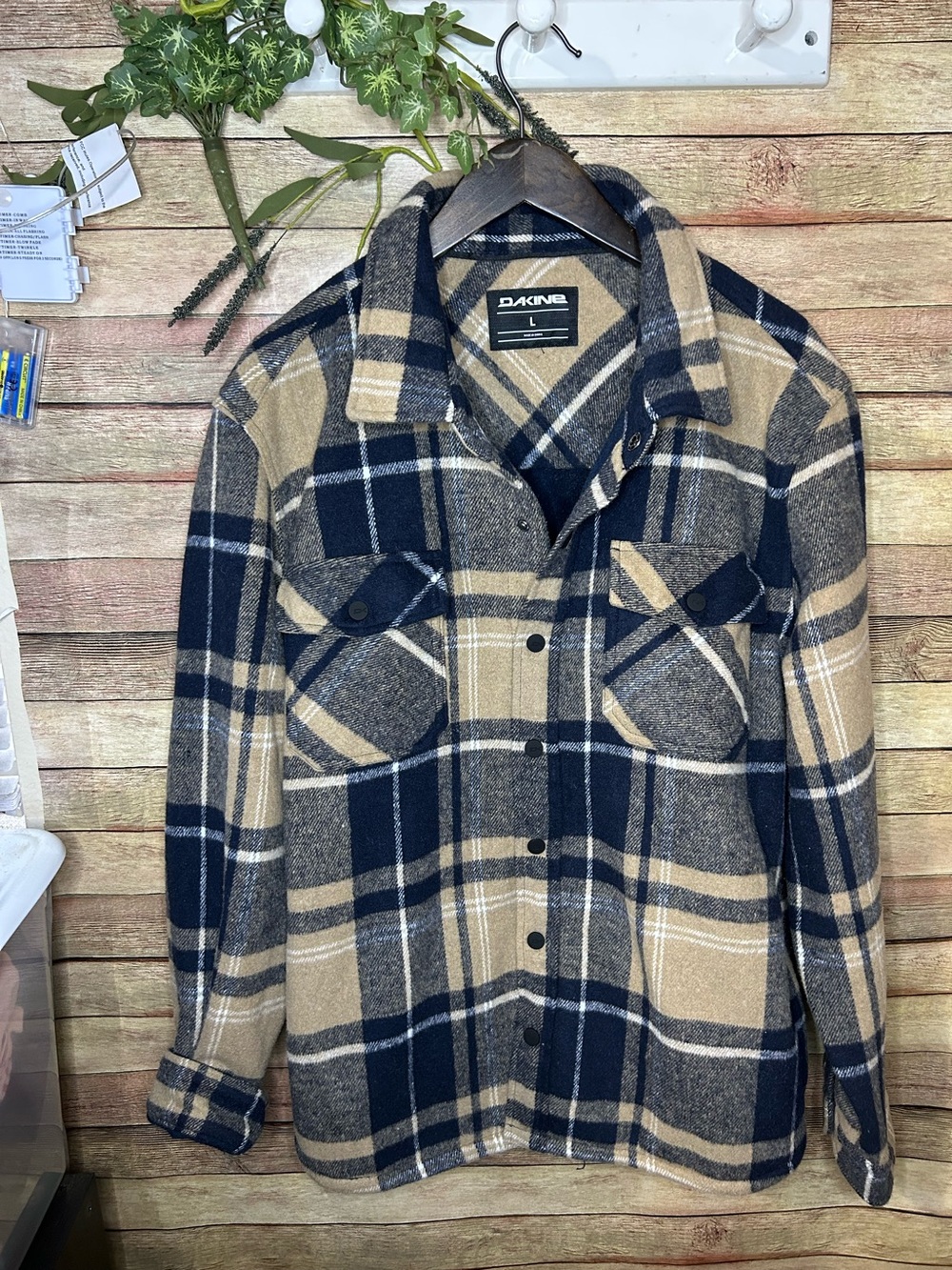 Dakine Blue Fleece Lined Flannel Shirt Jacket Men’s Size Large